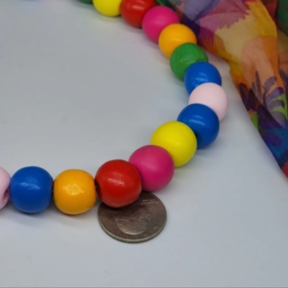 ❤️  Lightweight Necklace Colorful Jewelry Hypoallergenic Woodmade Stretchy